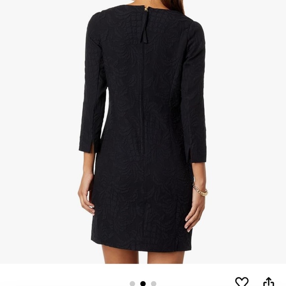 Lilly Pulitzer Kolton 3/4 Sleeve Stretch Onyx Pineapple Pucker Dress NWT - Picture 2 of 11